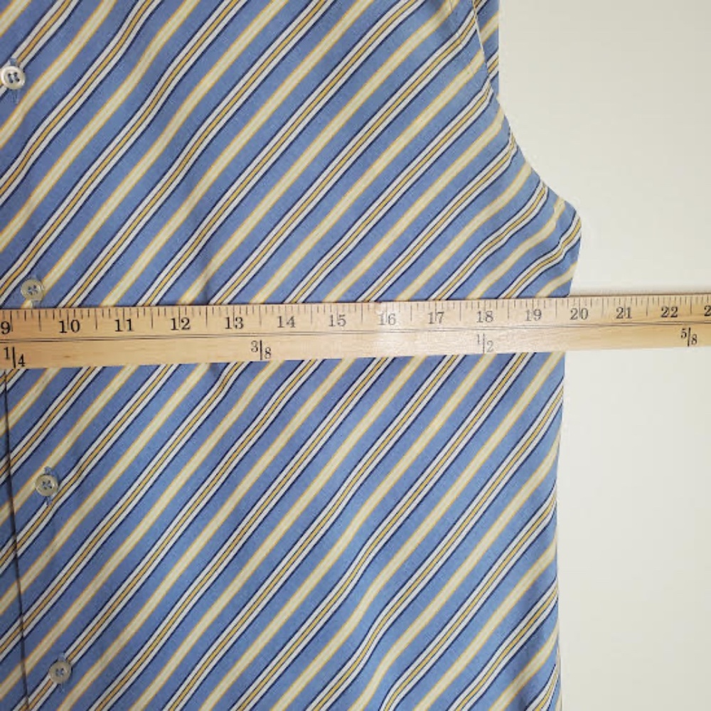 Gemelli Milano Men's Yellow/Blue Striped Button Down Shirt - Picture 7 of 9